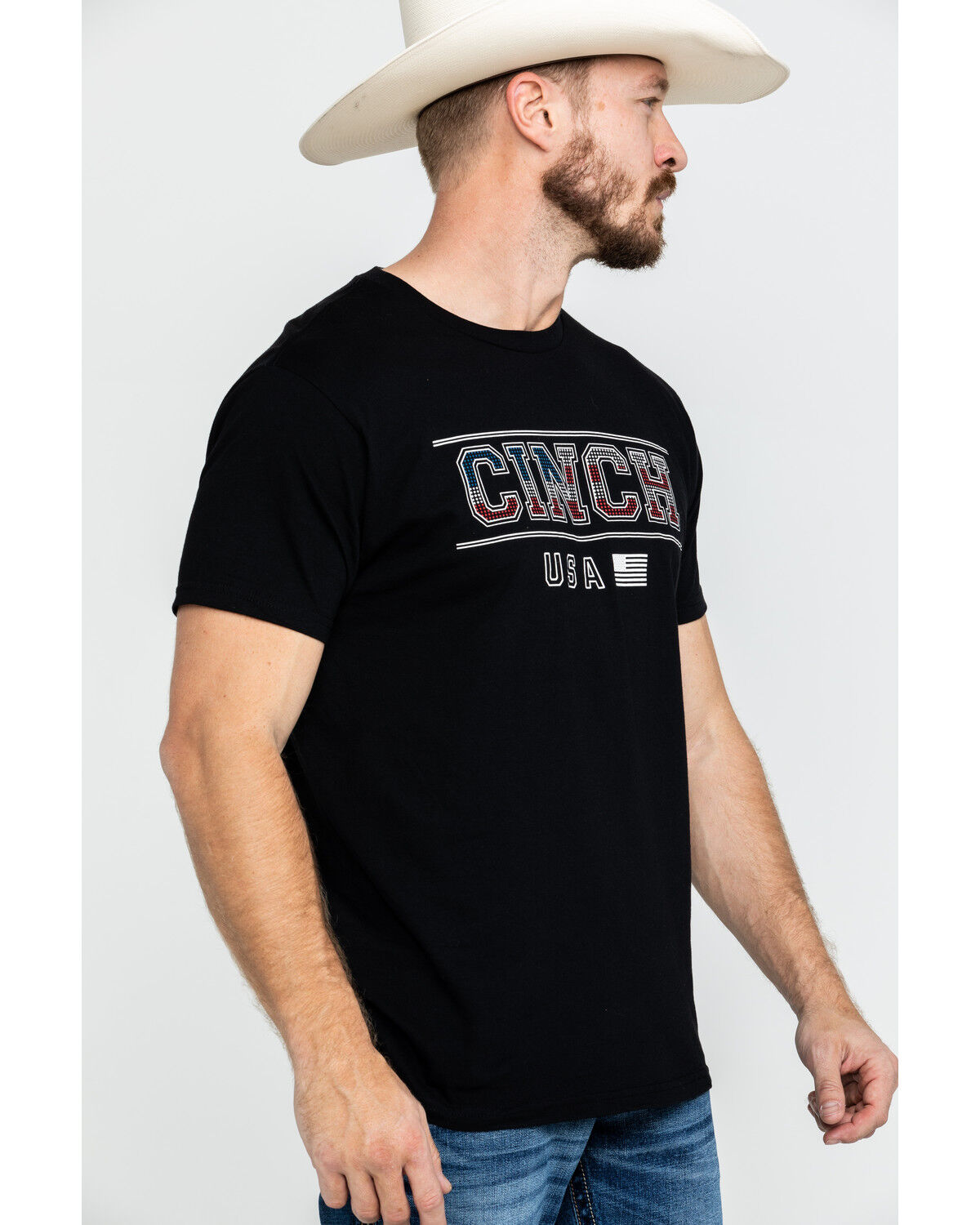 Image #3 - Cinch Men's Logo Flag Graphic T-Shirt, Black, hi-res