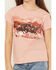 Image #2 - Shyanne Girls' Running Horses Short Sleeve Graphic Tee, Light Pink, hi-res