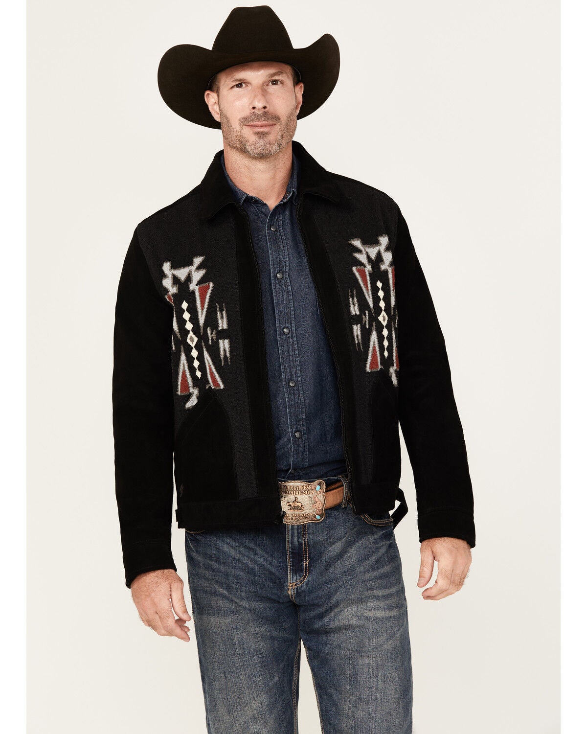 Moonshine Spirit&reg; Men's Puebla Suede Zip Jacket, Black, hi-res