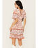 Image #4 - Wild Moss Women's Floral Border Print Short Sleeve Dress, Pink, hi-res