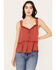 Image #1 - Trixxi Women's Swiss Dot Tank, Rust Copper, hi-res