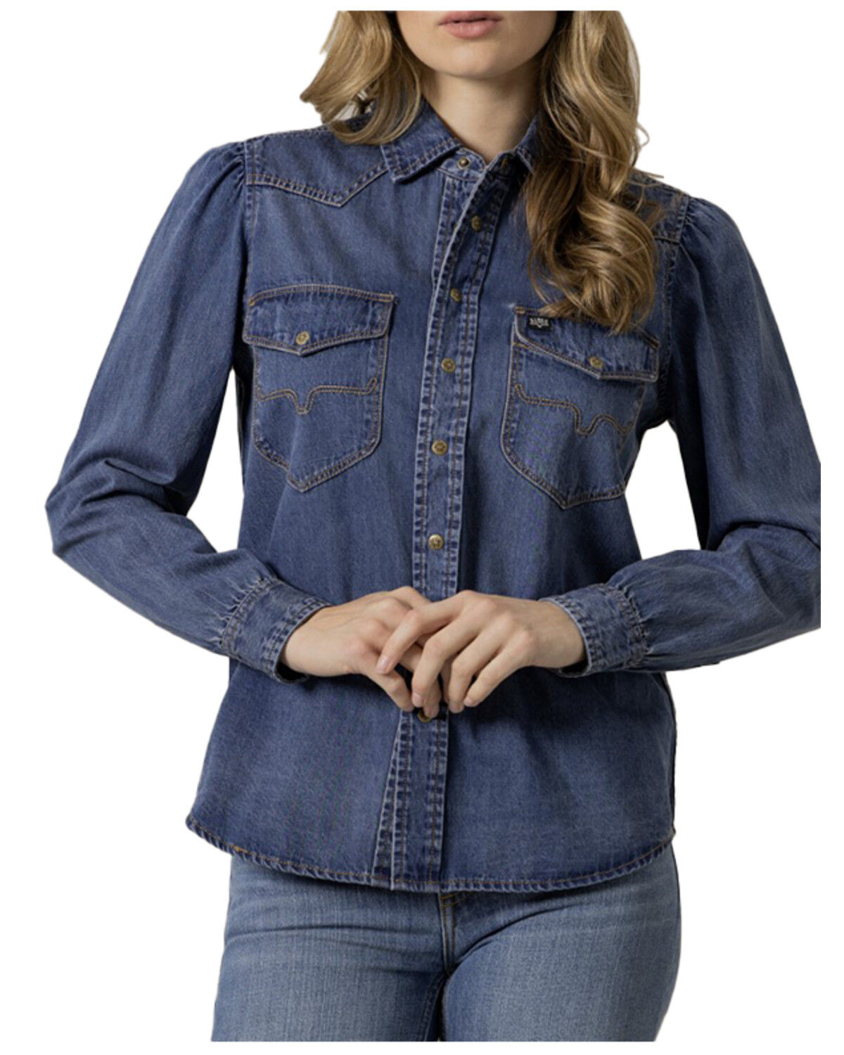 Image #2 - Kimes Ranch Women's Jane Dark Wash Long Sleeve Snap Denim Shirt, Dark Wash, hi-res