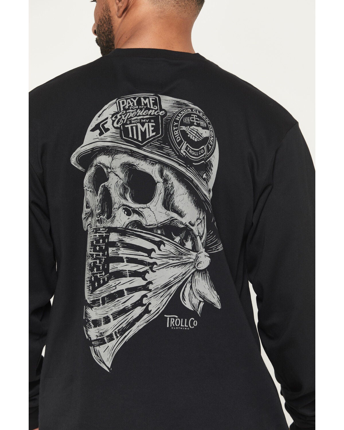 Image #4 - Troll Co Men's FR Headstrong Long Sleeve Graphic Work T-Shirt - Big, Black, hi-res