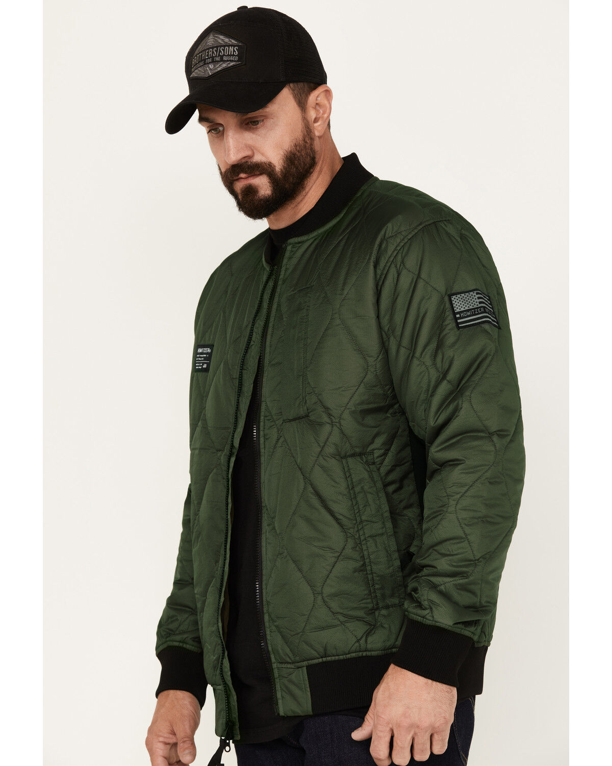 Image #2 - Howitzer Men's Pilot Bomber Jacket, Green, hi-res
