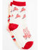 Image #1 - RANK 45® Girls' Floral & Horse Print Crew Socks - 2-Pack, Pink, hi-res