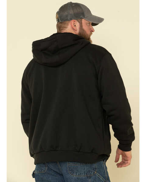 Image #2 - Carhartt Men's Rain Defender Thermal Lined Zip Hooded Work Sweatshirt, Black, hi-res