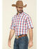 Tuf Cooper Men's Red Competition Stretch Plaid Short Sleeve Western Shirt , Red, hi-res