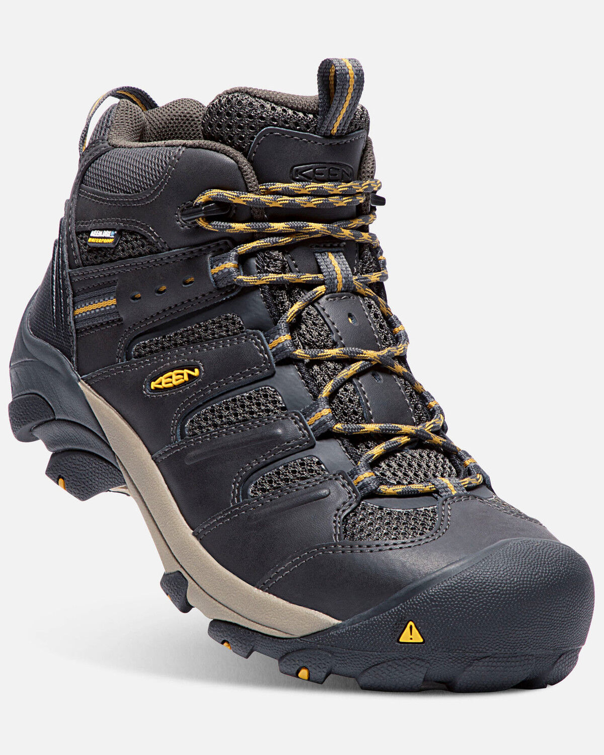 Image #1 - Keen Men's Lansing Waterproof Work Boots - Steel Toe, Black, hi-res