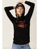 Image #1 - Blended Women's Keep Rollin Black Graphic Hoodie Sweater, Black, hi-res