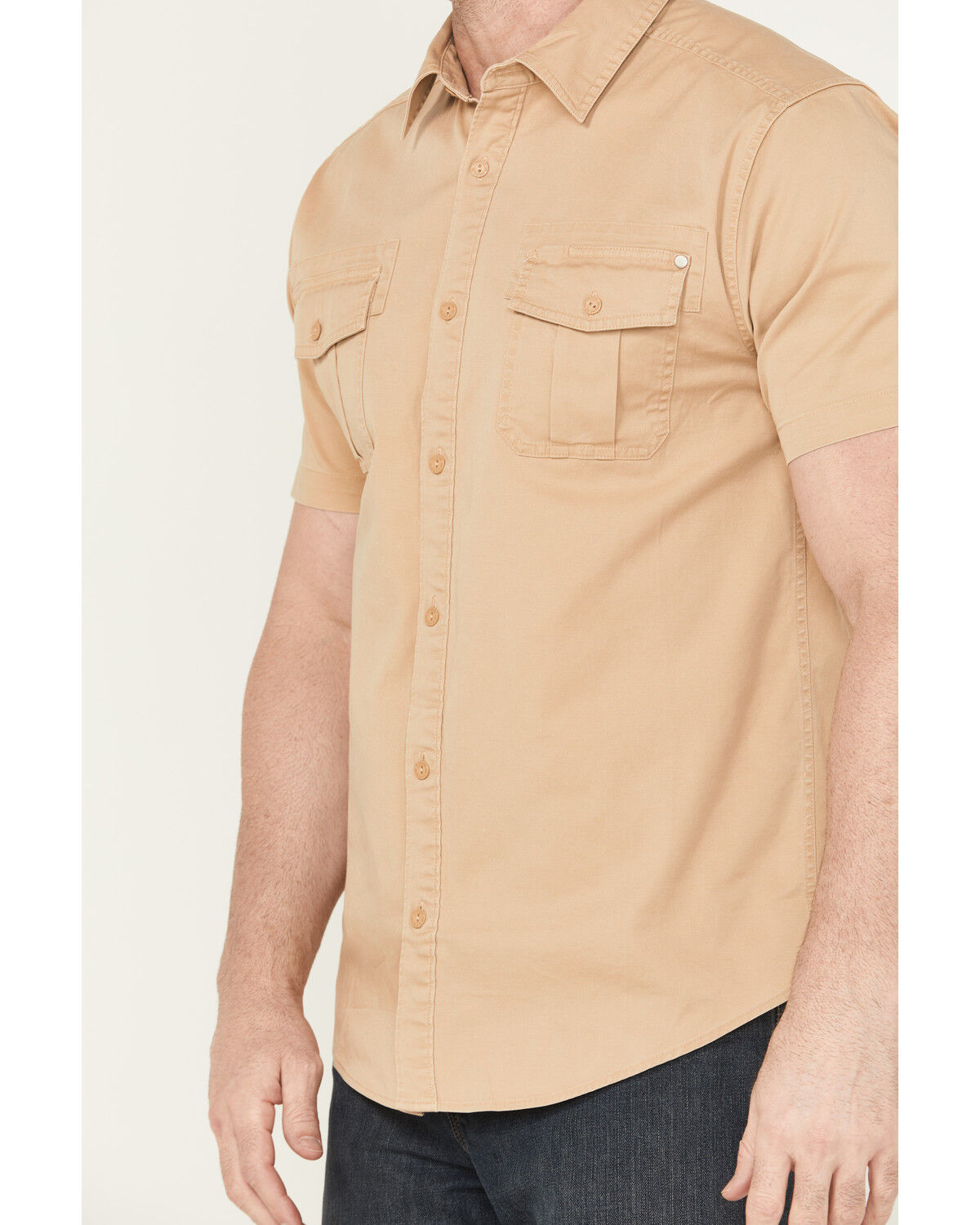 Image #3 - Thorogood Men's Stretch Utility Short Sleeve Button-Down Work Shirt, Khaki, hi-res