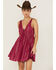 Image #1 - Shyanne Women's Sleeveless Geo Print Tassel Dress , Fuchsia, hi-res
