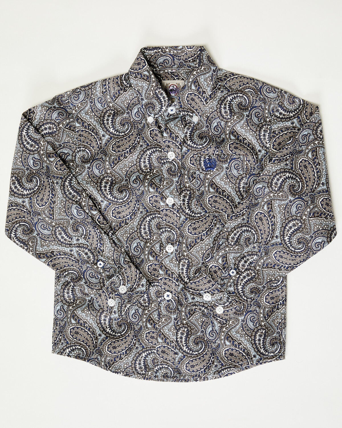 Image #1 - Cinch Toddler Boys' Paisley Print Long Sleeve Button-Down Western Shirt, , hi-res