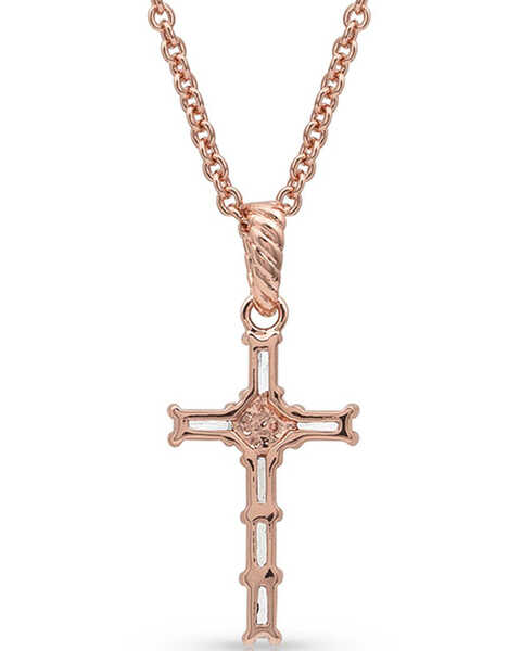 Montana Silversmiths Women's Entwined Rose Gold Brilliant Cross Necklace, , hi-res