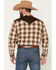 Image #4 - Cody James Men's Mad Plaid Print Corduroy Long Sleeve Snap Western Shirt - Tall, Tan, hi-res