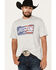 Image #2 - Justin Men's Americana License Plate Graphic T-Shirt, Heather Grey, hi-res