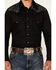 Image #3 - Rock & Roll Denim Men's Paisley Yoke Long Sleeve Pearl Snap Stretch Western Shirt, Black, hi-res