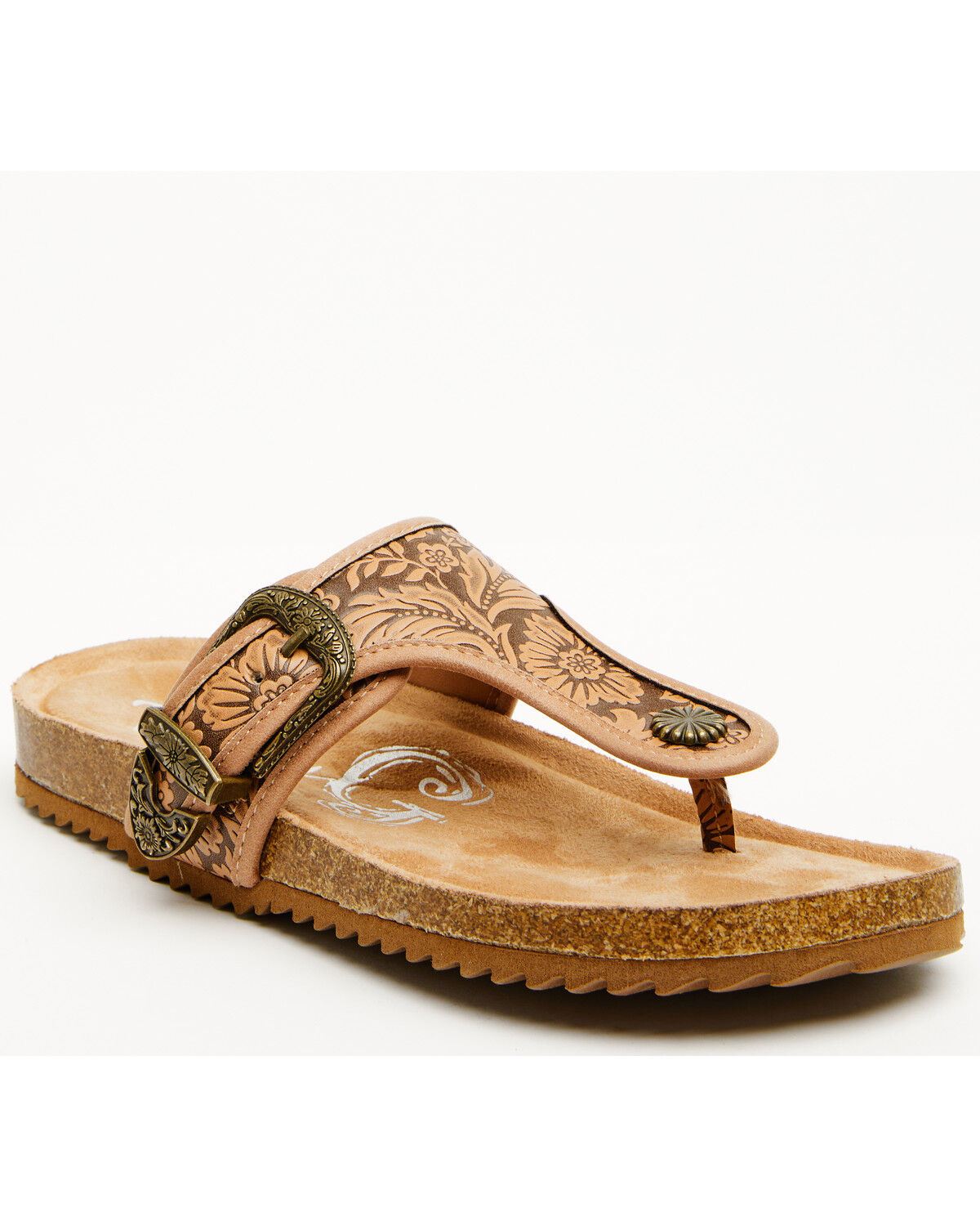 Image #1 - Very G Women's Texas Embossed Sandals, Tan, hi-res
