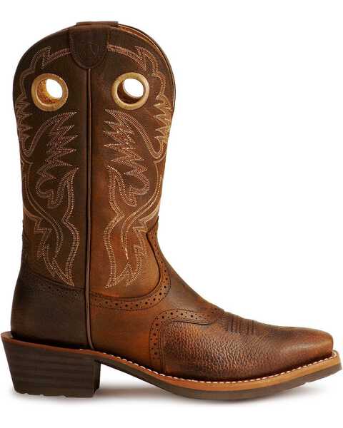 Image #4 - Ariat Men's Heritage Roughstock Western Performance Boots - Square Toe, Brown Oiled Rowdy, hi-res