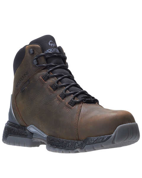 Image #1 - Wolverine Men's I-90 Rush Waterproof Work Boots - Composite Toe, Dark Brown, hi-res