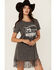 Image #1 - Blended Women's Country Heart Short Sleeve Mini T-Shirt Dress, Black, hi-res
