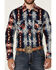 Image #3 - Rock & Roll Denim Men's Southwestern Print Long Sleeve Snap Stretch Western Shirt, Navy, hi-res