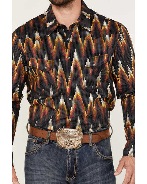 Image #3 - Dale Brisby Men's All-Over Digtal Print Long Sleeve Snap Western Shirt , Charcoal, hi-res