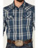 Image #3 - Cody James Men's Expression Large Plaid Snap Western Shirt, Navy, hi-res