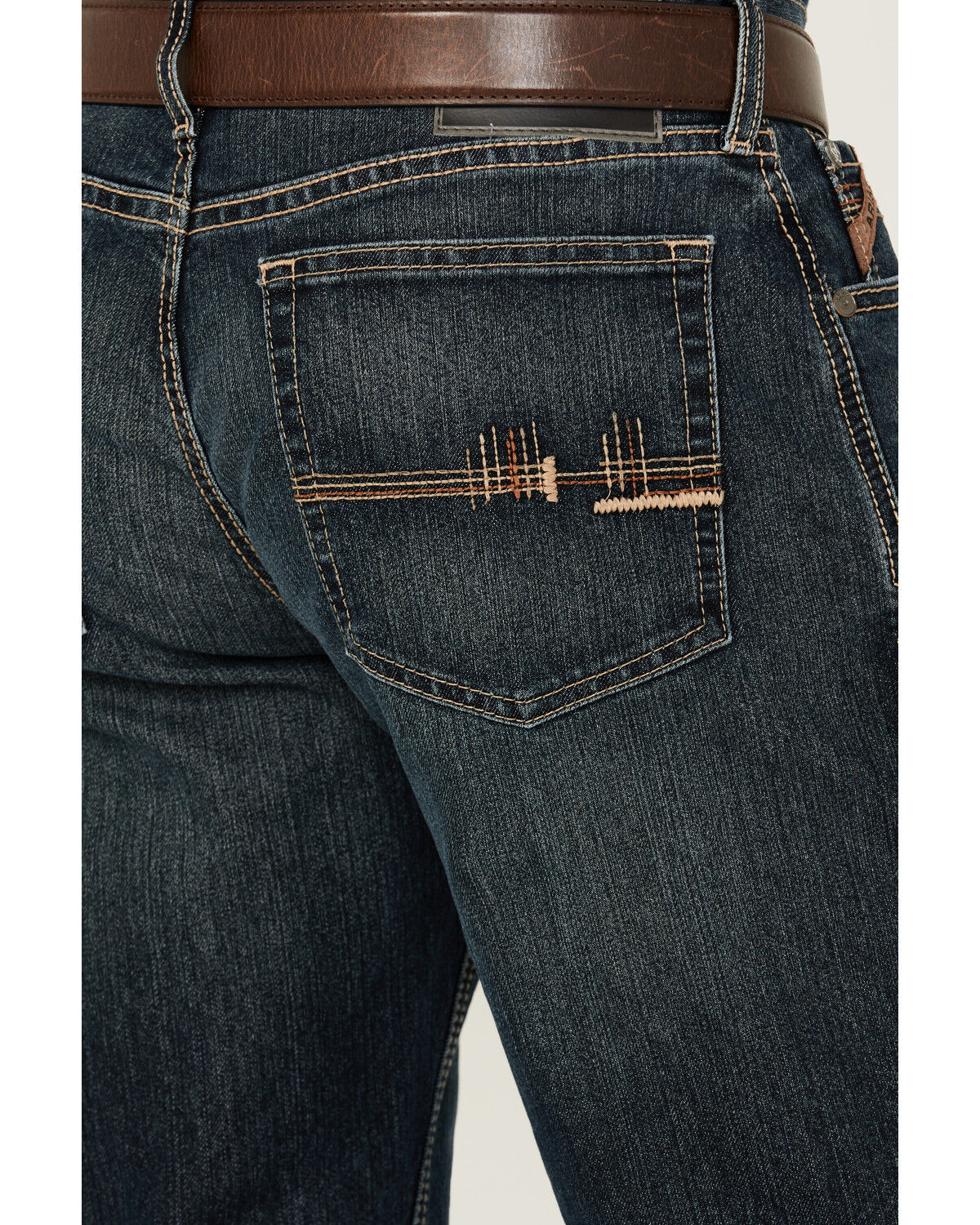 Image #3 - Ariat Men's M4 Derek Dark Wash Relaxed Stretch Bootcut Jeans, Dark Wash, hi-res