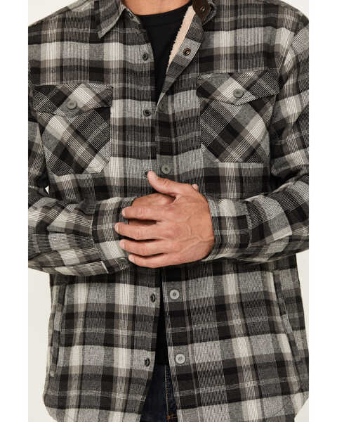 Image #3 - Dakota Grizzly Men's Ivan Plaid Print Sherpa Lined Flannel Shirt Jacket, Black, hi-res
