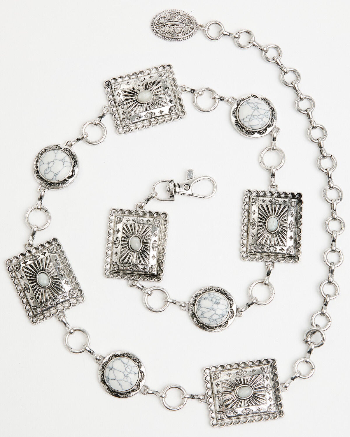Image #2 - Shyanne Women's Southwestern Concho Chain Belt, Silver, hi-res