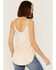 Image #3 - Shyanne Women's Faux Suede Lace Trim Taupe Cami, Taupe, hi-res