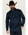 Image #1 - Moonshine Spirit Men's Twilight Southwestern Geo Print Long Sleeve Snap Western Shirt, Black, hi-res