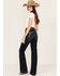 Image #1 - Ariat Women's Lizzie Dark Wash Mid Rise Trouser Stretch Denim Jeans, Dark Wash, hi-res