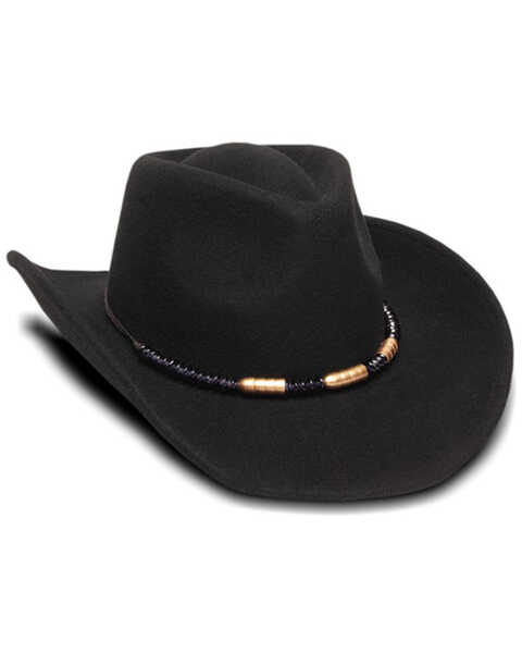 Image #2 - Nikki Beach Women's Marti Wool Cowboy Hat , Black, hi-res