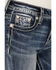 Image #4 - Miss Me Women's Dark Wash Mid Rise Downward Wing Pocket Bootcut Stretch Denim Jeans, , hi-res