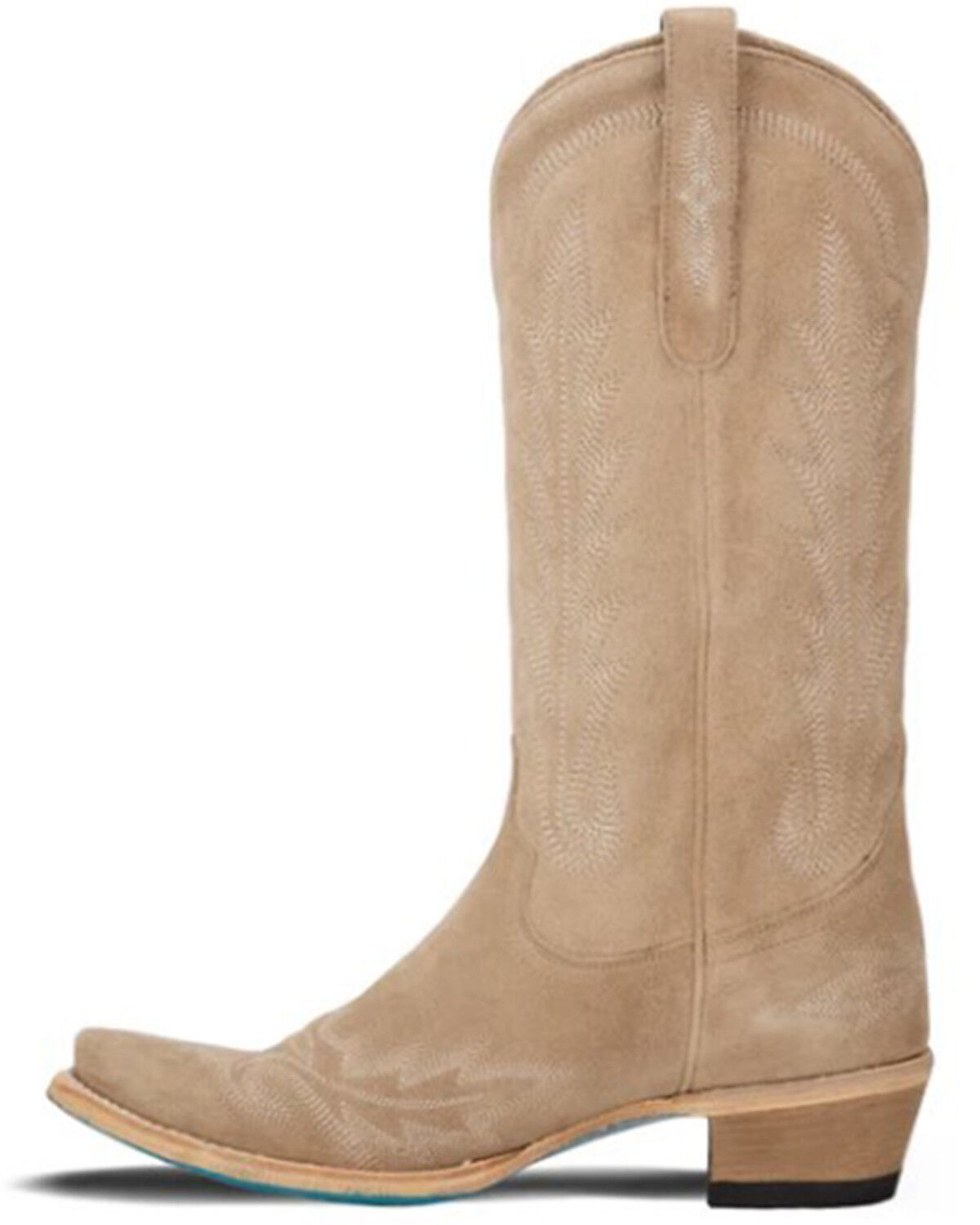 Image #3 - Lane Women's Lexington Suede Tall Western Booties - Snip Toe, Brown, hi-res