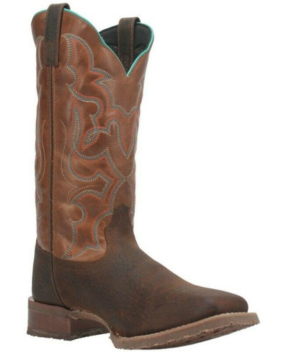 Laredo Men's Odie Western Boots - Broad Square Toe, Dark Brown, hi-res