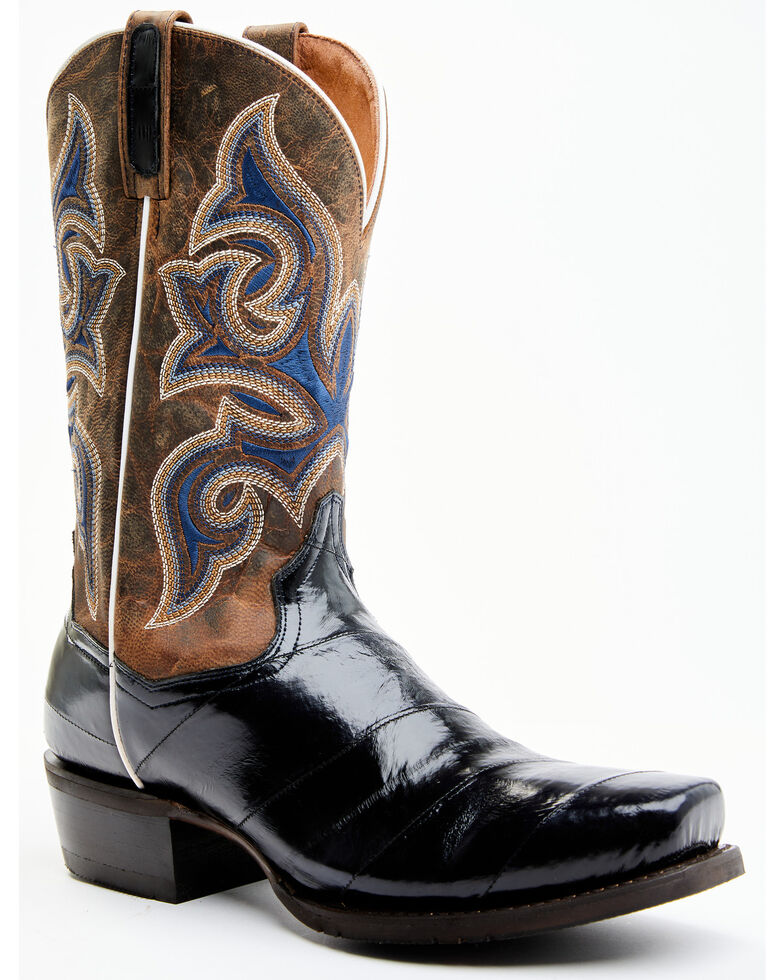 Dan Post Men's Eel Exotic Blue Western Boots - Round Toe , Multi, hi-res