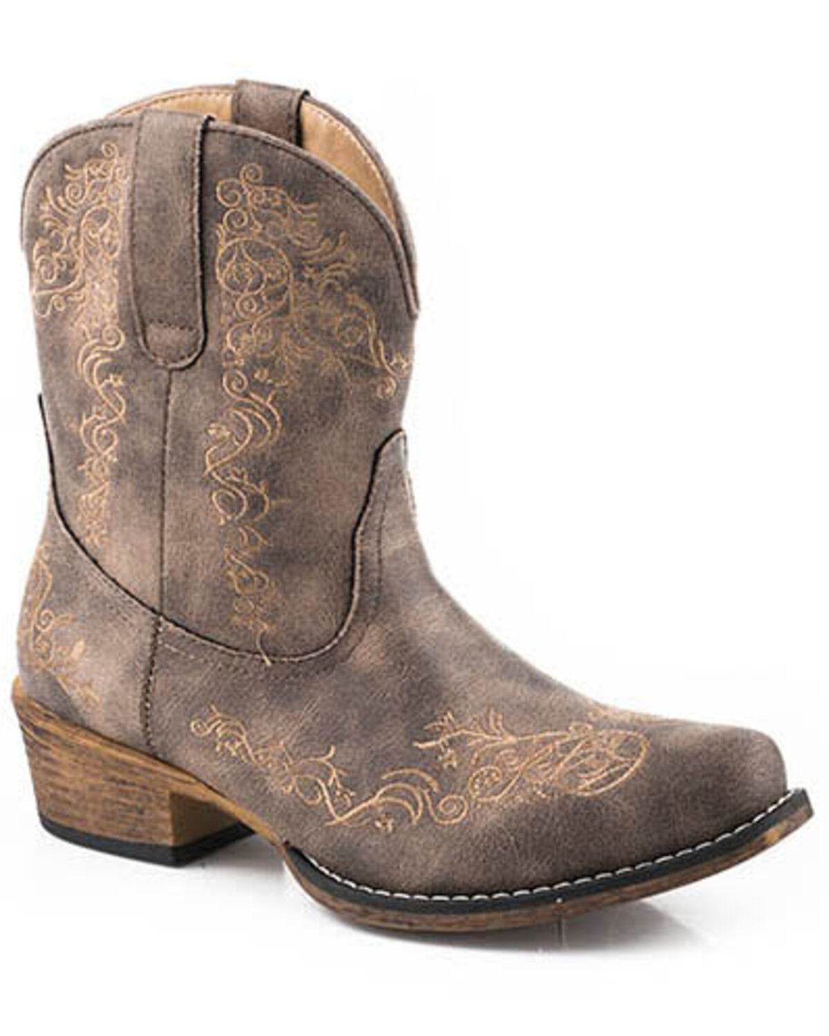 Image #1 - Roper Women's Riley Vintage Western Boots - Snip Toe, Brown, hi-res