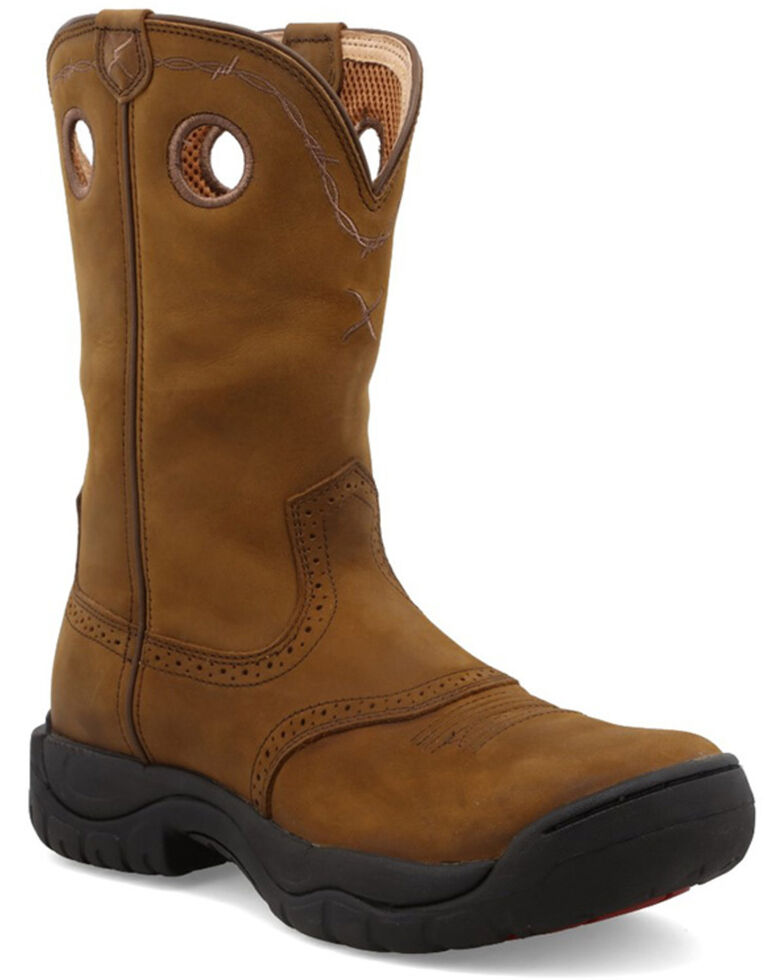 Twisted X Men's Brown All Around Barn Boots - Round Toe, Distressed, hi-res