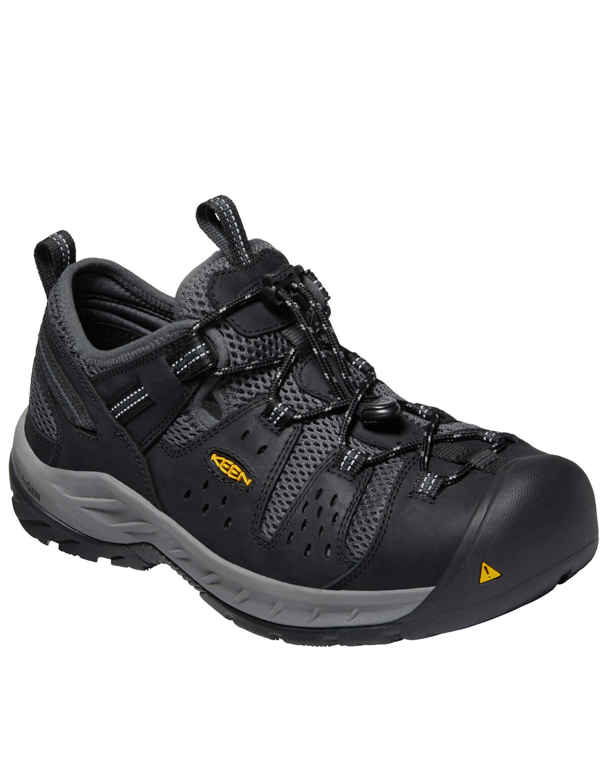Image #1 - Keen Men's Atlanta Cool II Work Shoes - Steel Toe, Black, hi-res