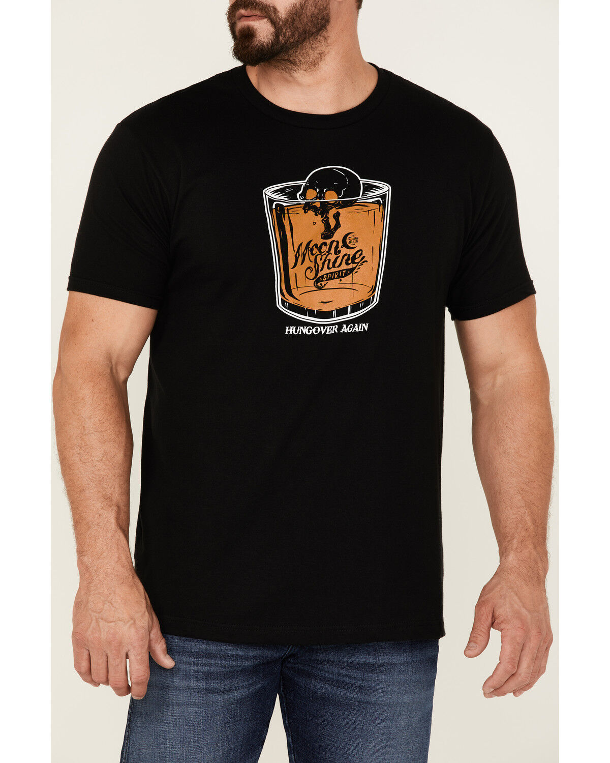 Image #3 - Moonshine Spirit Men's Hungover Again Graphic T-Shirt, Black, hi-res