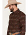 Image #2 - Ely Walker Men's Southwestern Print Long Sleeve Snap Western Shirt, Burgundy, hi-res