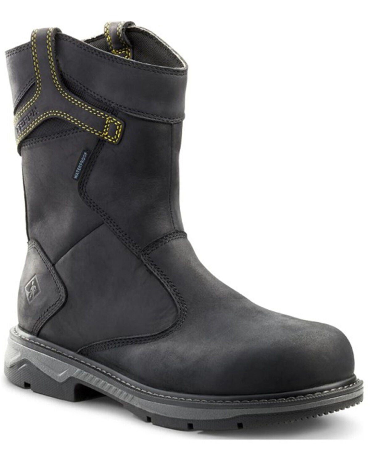 Kodiak Men's 8" Patton Wellington Waterproof Work Boots - Aluminum Toe, Black, hi-res