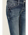 Image #4 - Grace in LA Girls' Dark Wash Geo Print Pocket Stretch Bootcut Jeans, Medium Wash, hi-res