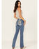 Image #1 - Miss Me Women's Dark Wash Mid Rise Dream Catcher Pocket Bootcut Stretch Denim Jeans, Dark Wash, hi-res
