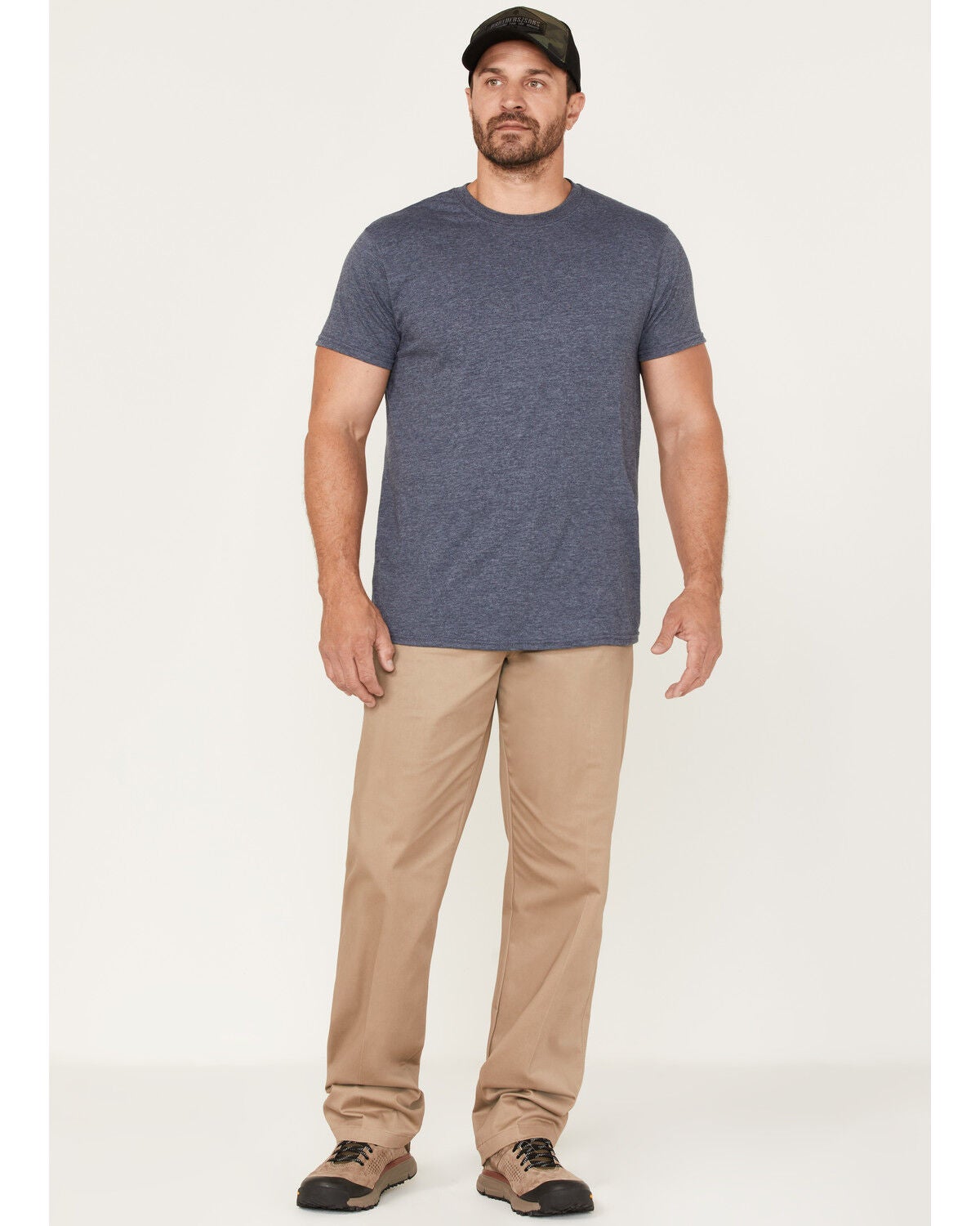 Khaki Casual Flat Front Western Pants 