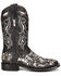 Image #2 - Corral Men's Exotic Python Skin Inlay Western Boots - Square Toe, Black, hi-res