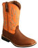 Image #1 - Twisted X Boys' Top Hand Leather Western Boots - Broad Square Toe , Orange, hi-res