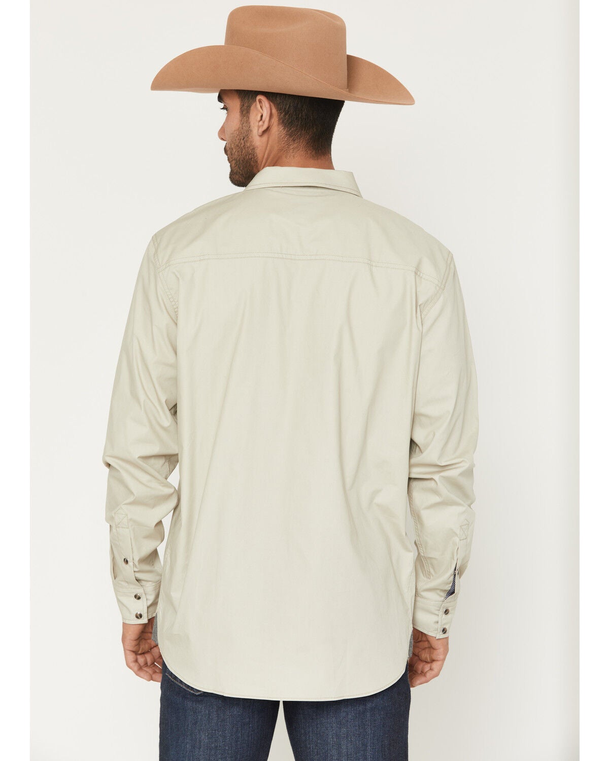 Image #4 - Moonshine Spirit&reg; Men's Heart Embroidered Long Sleeve Snap Western Shirt, Tan, hi-res